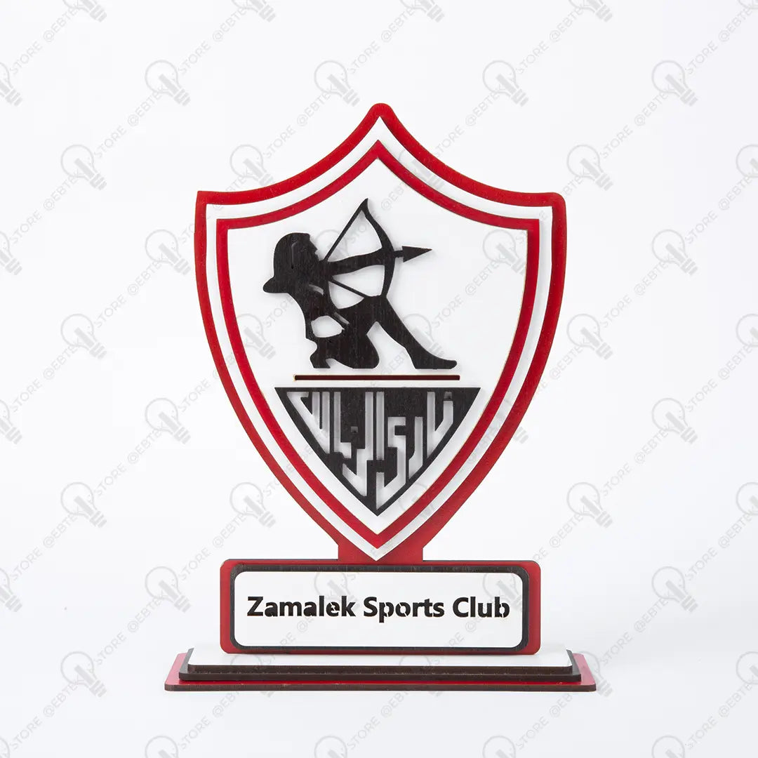 درع نادي الزمالك المصري + ميدالية اكريليك هدية