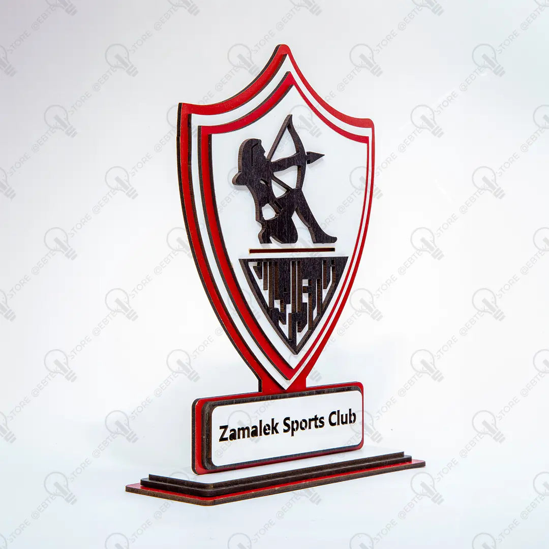 درع نادي الزمالك المصري + ميدالية اكريليك هدية