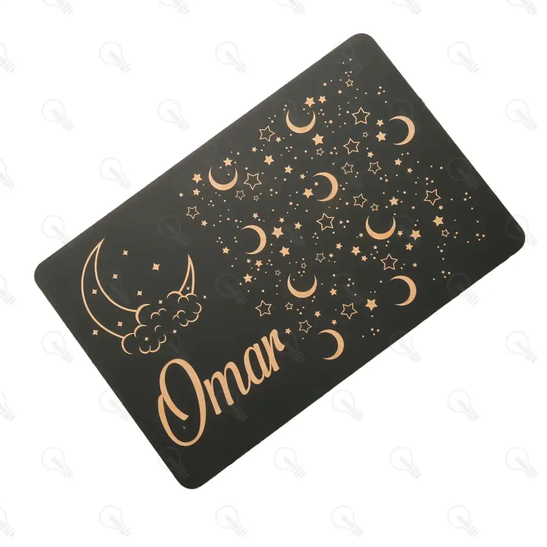 بوكس نوت بوك خشب وقلم معدن و ميدالية خشب طبقتين (ديزاين الفضاء كود 2)