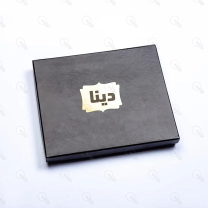 بوكس هارد كوفر ونوت بوك جلد وقلم وميدالية جلد وكراتة معدن