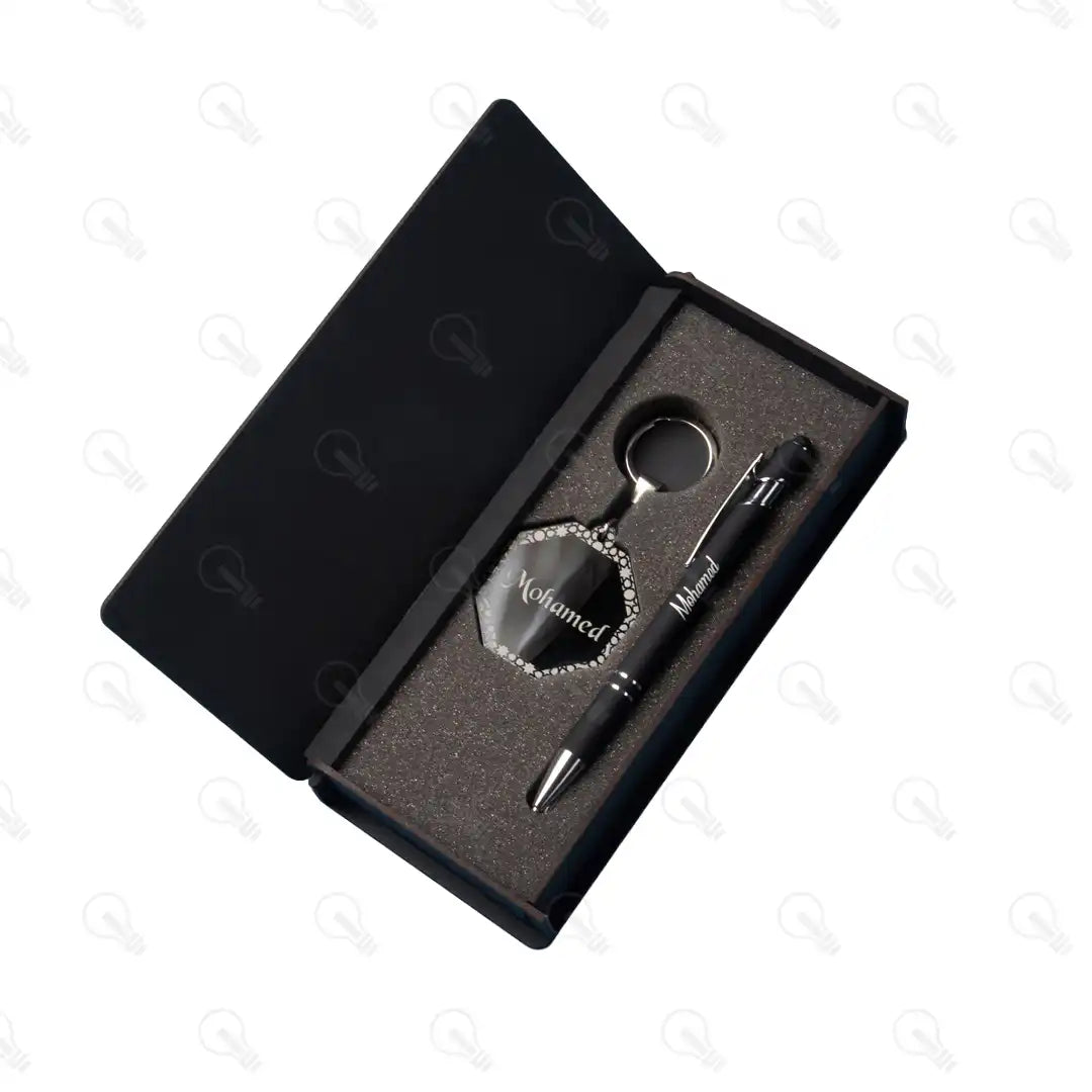 بوكس قلم معدن وميدالية اكريليك (كود 2)