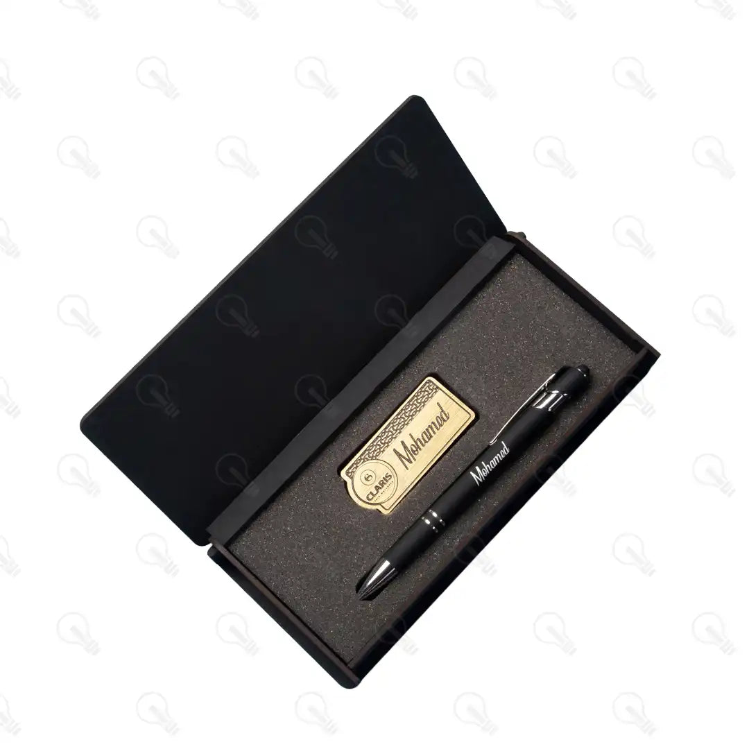 بوكس قلم معدن ونيم تاج (كود 1)