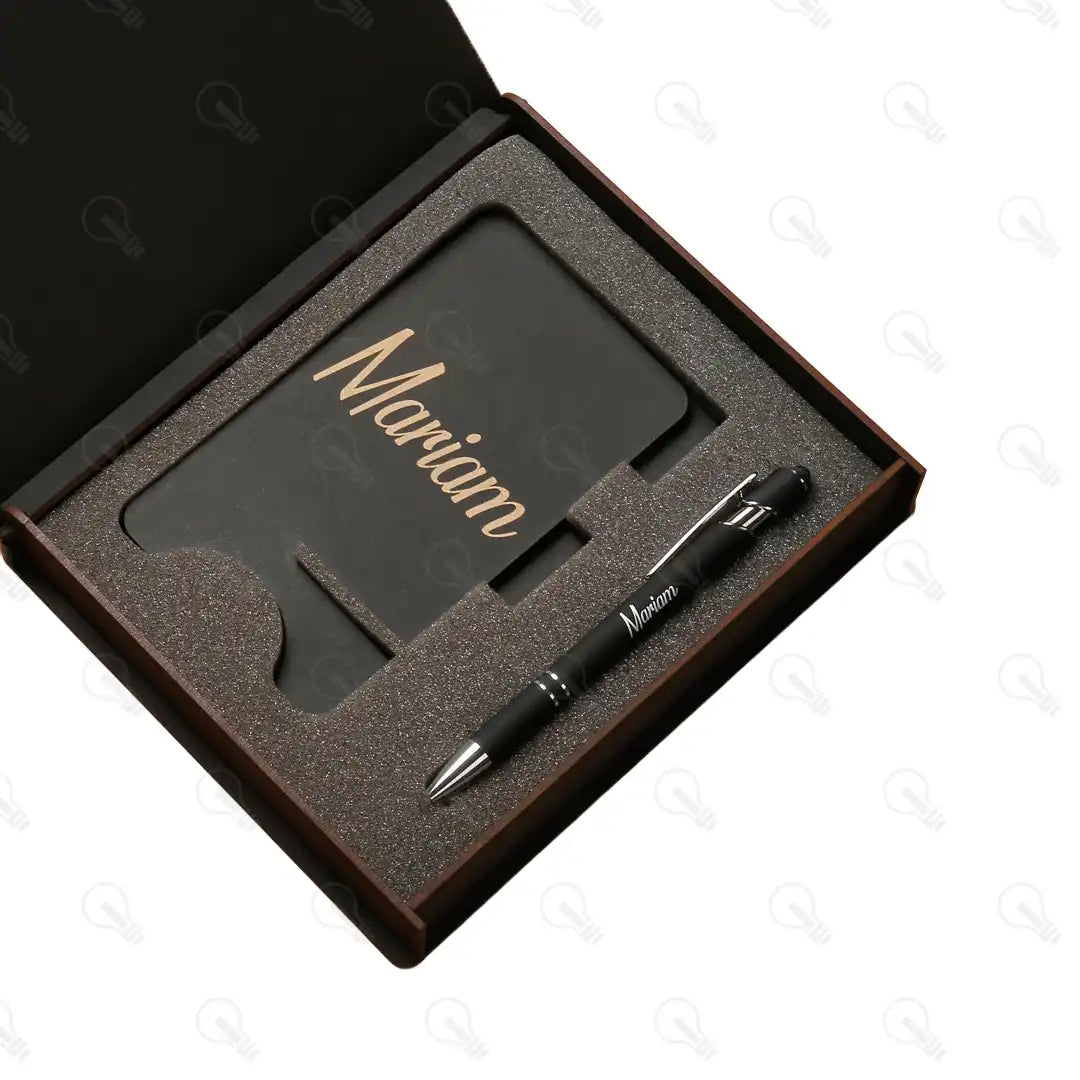 بوكس قلم معدن و ستاند موبايل