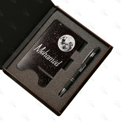 بوكس قلم معدن و ستاند موبايل