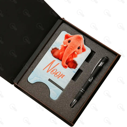 بوكس قلم معدن و ستاند موبايل (ديزاين الفيل)