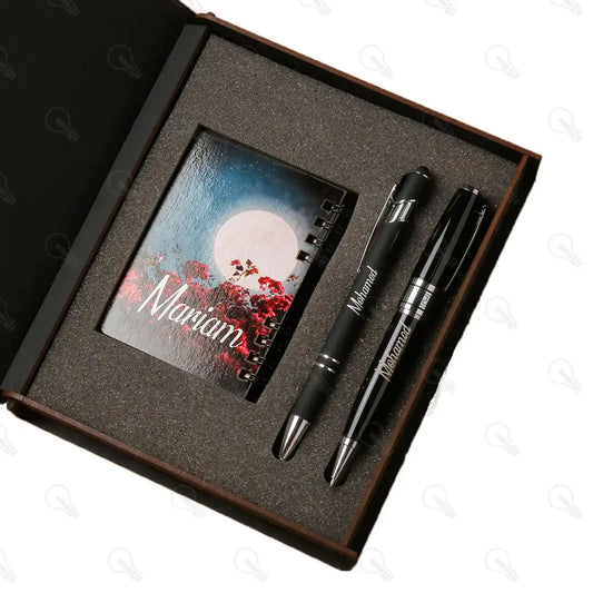 بوكس قلم معدن وقلم VIP ونوت ميني