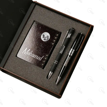 بوكس قلم معدن وقلم VIP ونوت ميني