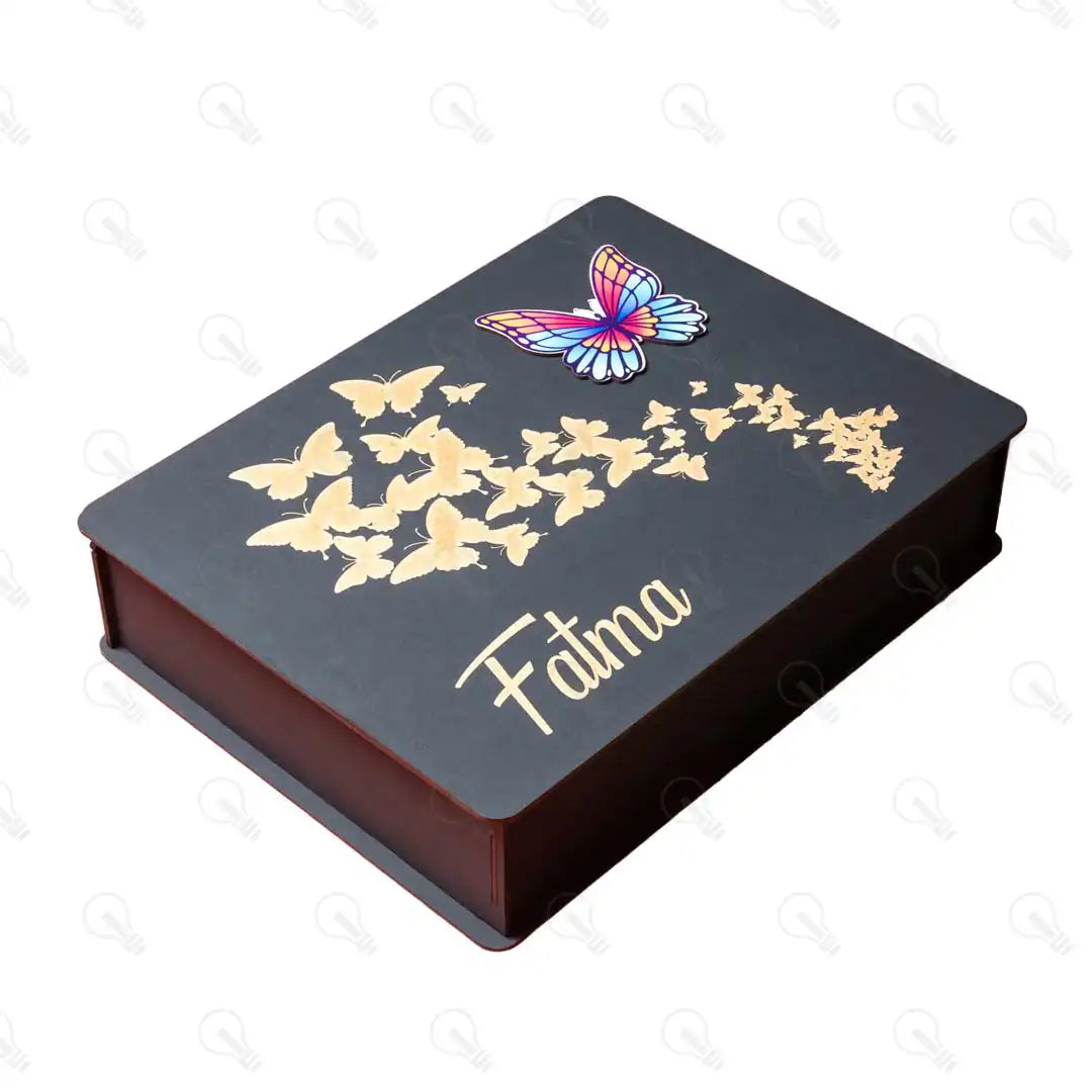 بوكس مج ديجيتال ونوت بوك خشب وقلم معدن و ميدالية اكريليك ووصلة مضيئة