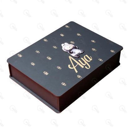 بوكس مج ديجيتال ونوت بوك خشب وقلم معدن و ميدالية اكريليك ووصلة مضيئة