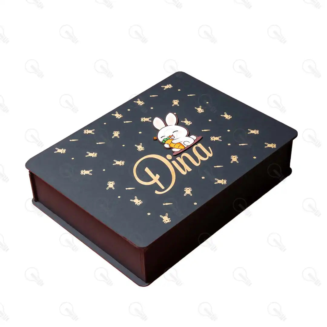 بوكس مج ديجيتال ونوت بوك خشب وقلم معدن و ميدالية اكريليك ووصلة مضيئة