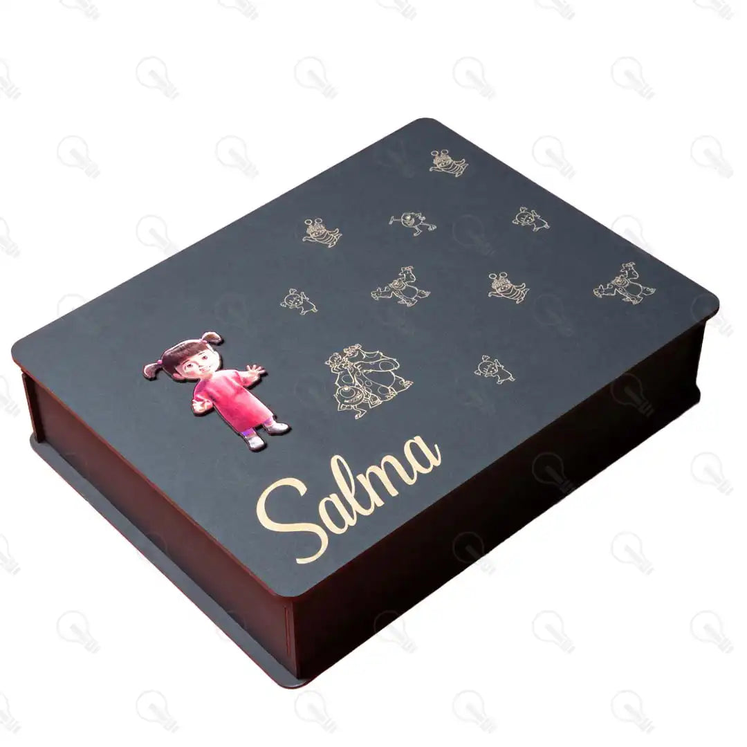 بوكس مج ديجيتال ونوت بوك خشب وقلم معدن و ميدالية اكريليك ووصلة مضيئة